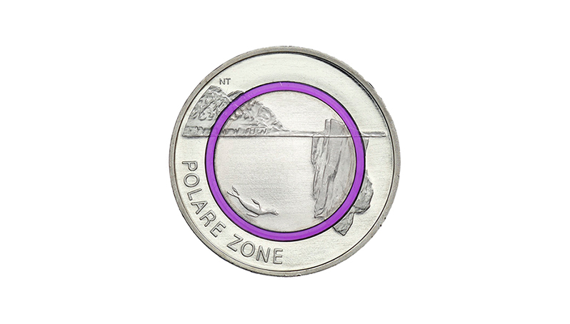 €5, cupronickel and polymer, Temperate climate zone/Climate zones of the earth