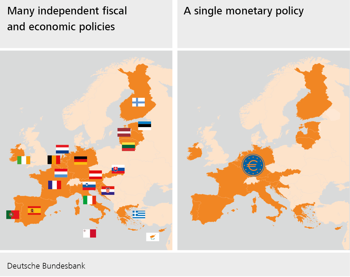 Many independent fiscal and economic policies / One common monetary policy