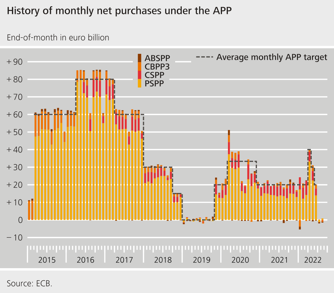 History of monthly net purchases under the APP