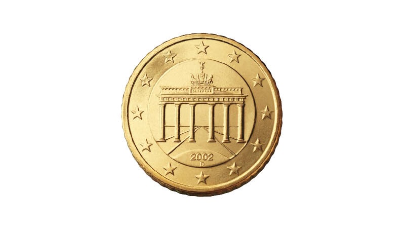 Deutsche Muenzseite 10, 20, 50 Cent