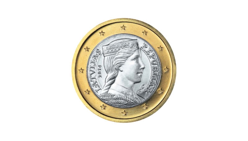 1-Euro-Muenze Lettland